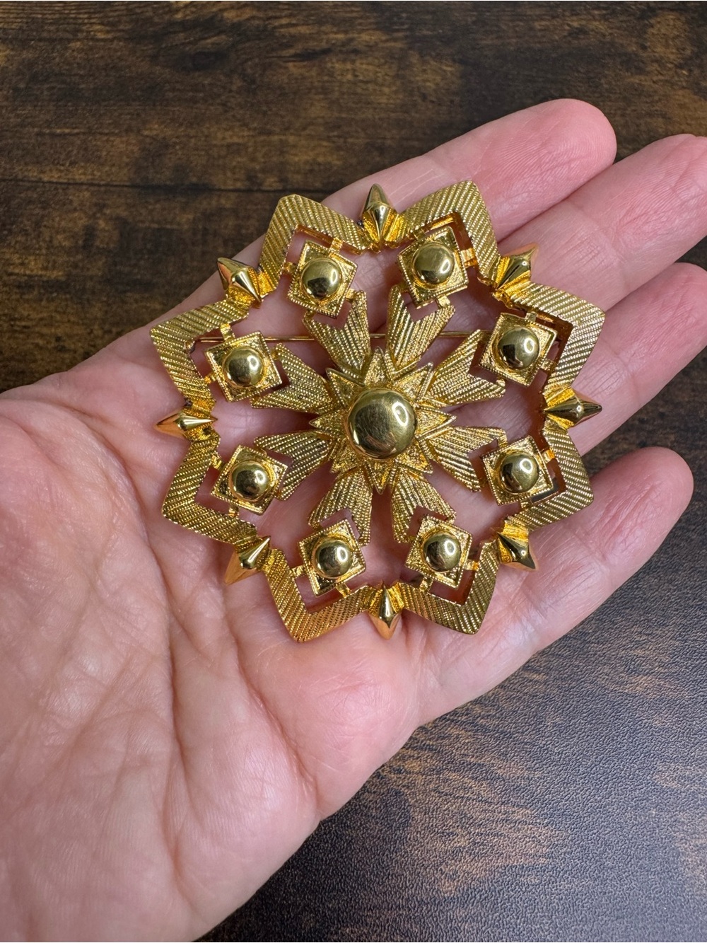 Monet Gold-Tone Starburst Brooch
